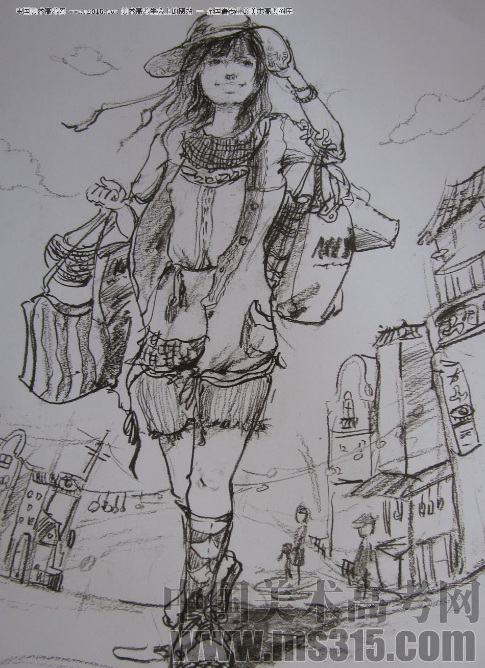 2009年清华大学美术学院速写高分试卷5（设计）