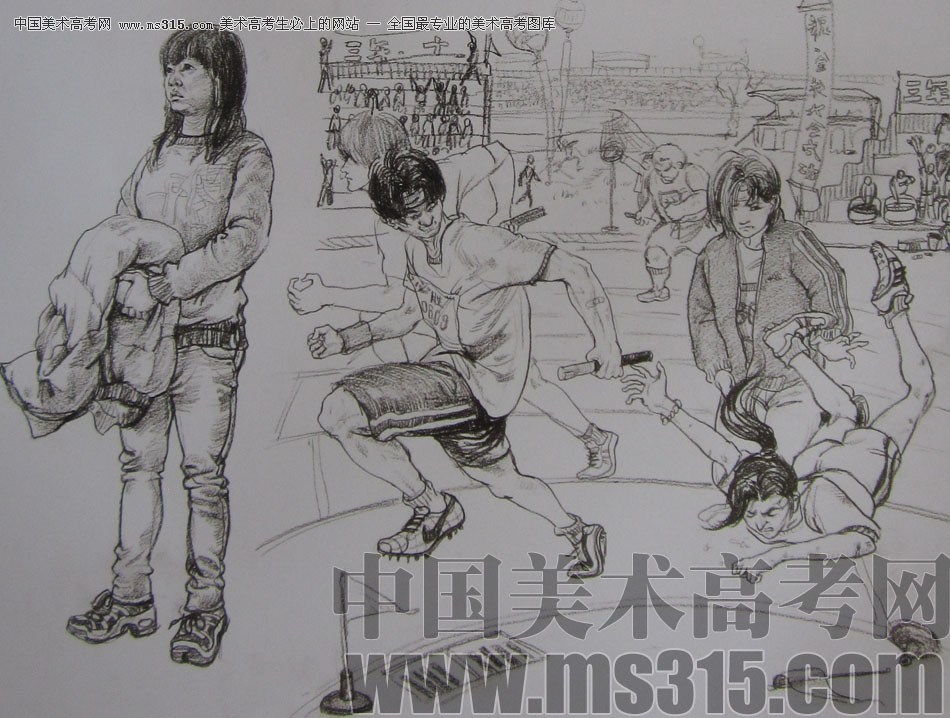 2009年清华大学美术学院速写高分试卷19（造型）
