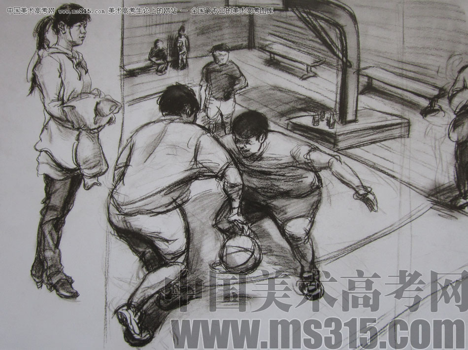 2009年清华大学美术学院速写高分试卷26（造型）