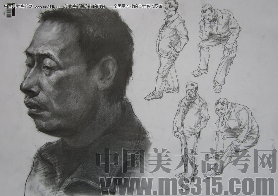 2009年中国美术学院绘画类素描优秀试卷56