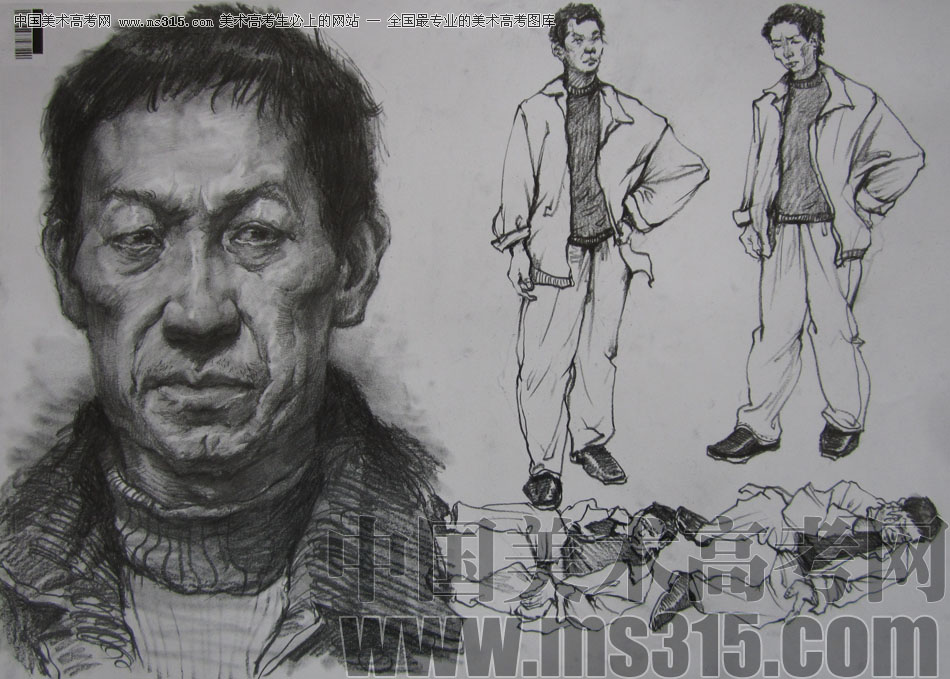 2009年中国美术学院绘画类素描优秀试卷58