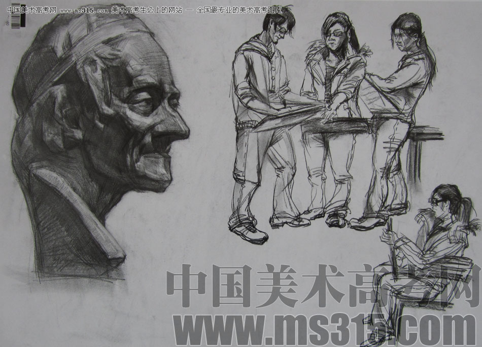2009年中国美术学院设计类素描优秀试卷4