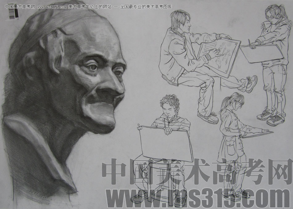 2009年中国美术学院设计类素描优秀试卷6