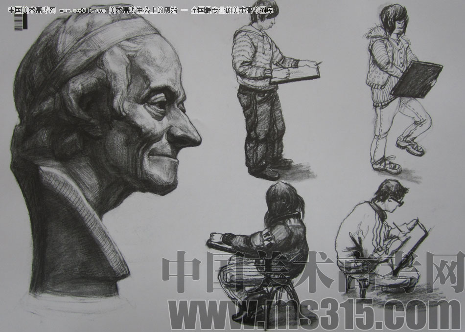 2009年中国美术学院设计类素描优秀试卷11