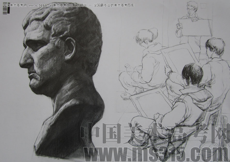 2009年中国美术学院设计类素描优秀试卷28