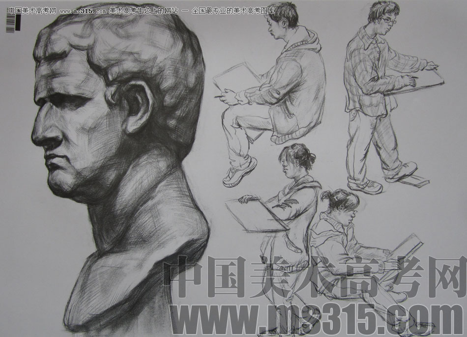 2009年中国美术学院设计类素描优秀试卷32
