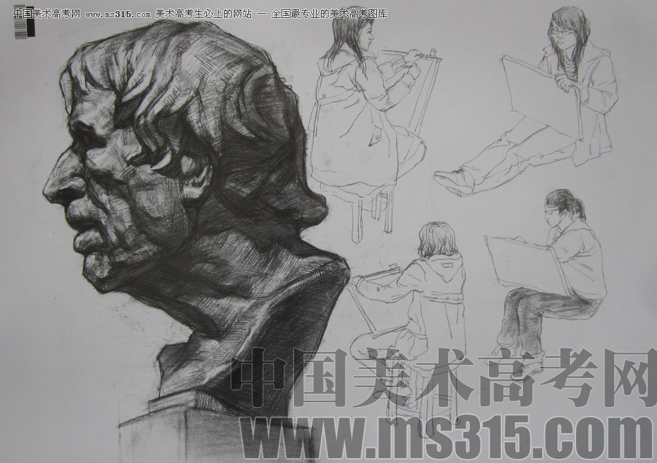 2009年中国美术学院设计类素描优秀试卷36