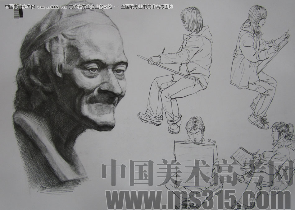 2009年中国美术学院设计类素描优秀试卷39