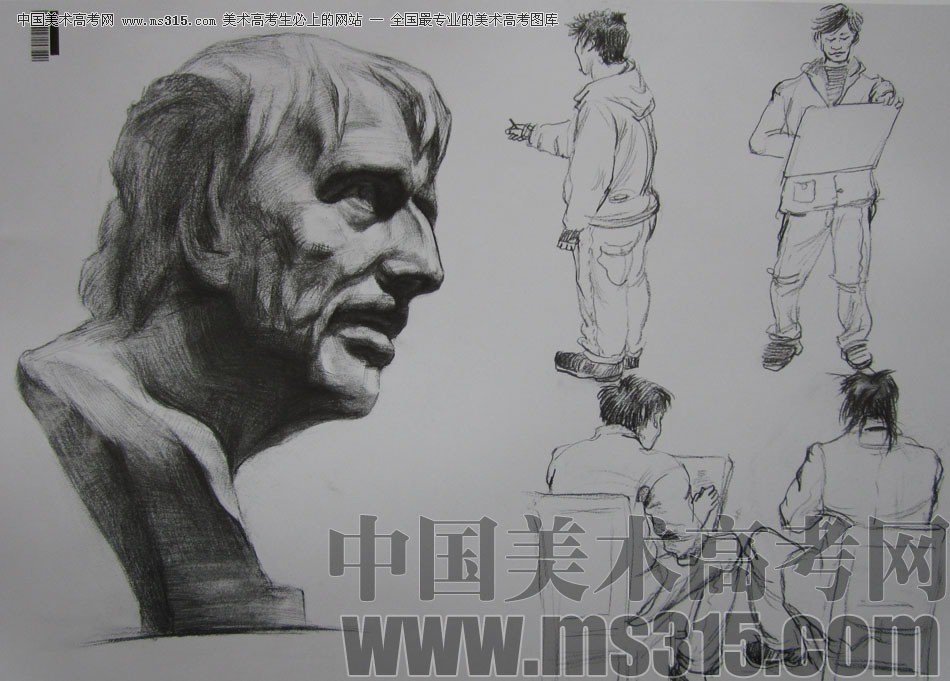 2009年中国美术学院设计类素描优秀试卷15