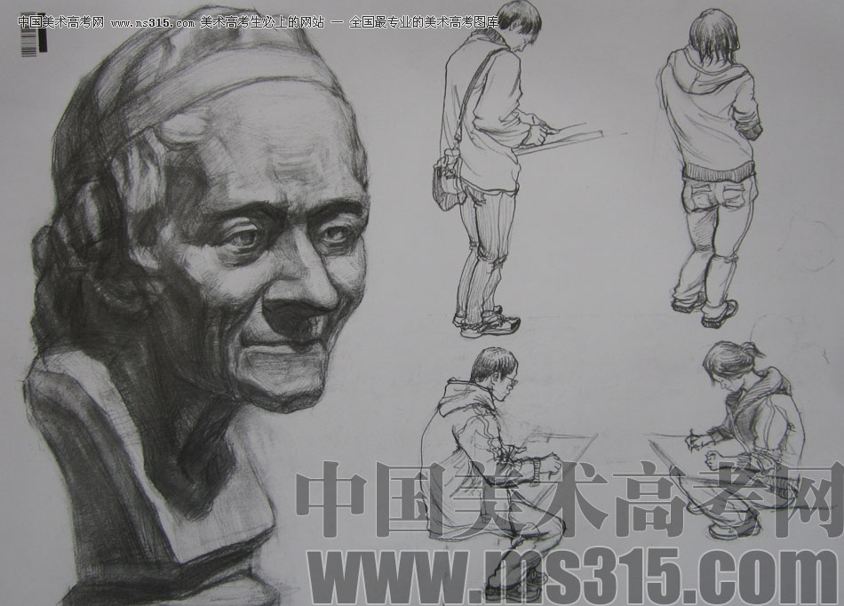 2009年中国美术学院设计类素描优秀试卷40