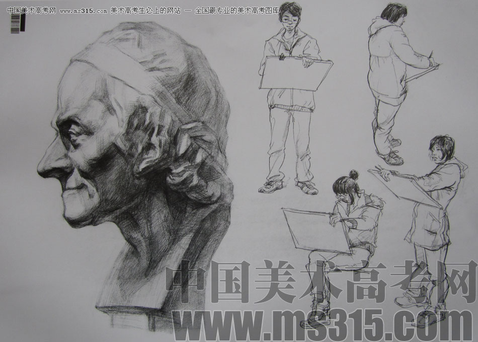 2009年中国美术学院设计类素描优秀试卷41