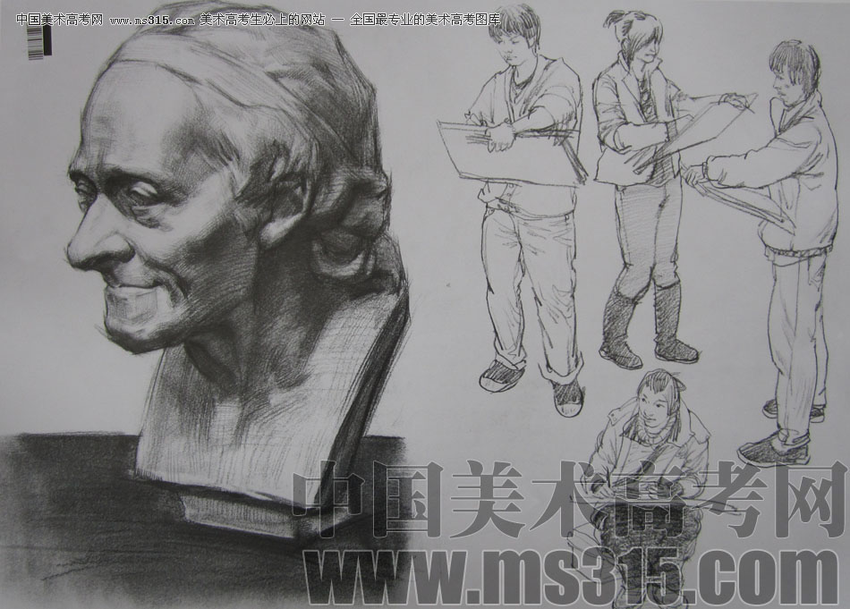 2009年中国美术学院设计类素描优秀试卷43