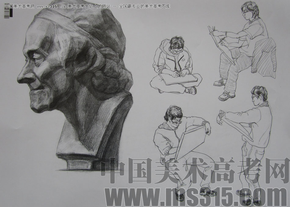 2009年中国美术学院设计类素描优秀试卷44