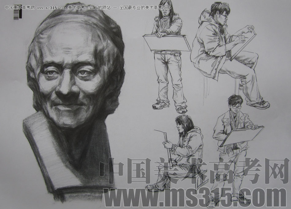 2009年中国美术学院设计类素描优秀试卷45