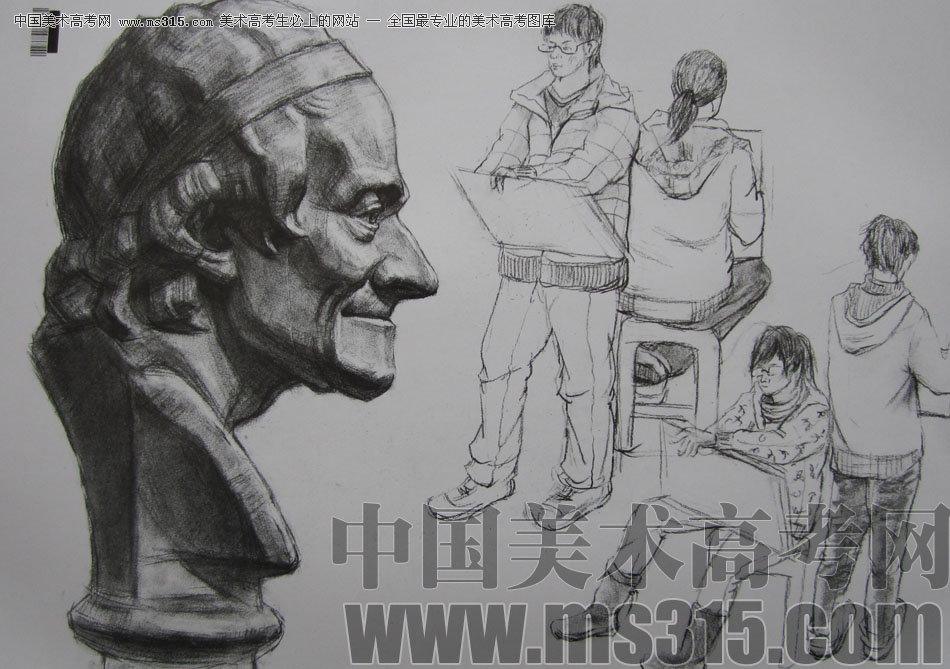 2009年中国美术学院设计类素描优秀试卷47