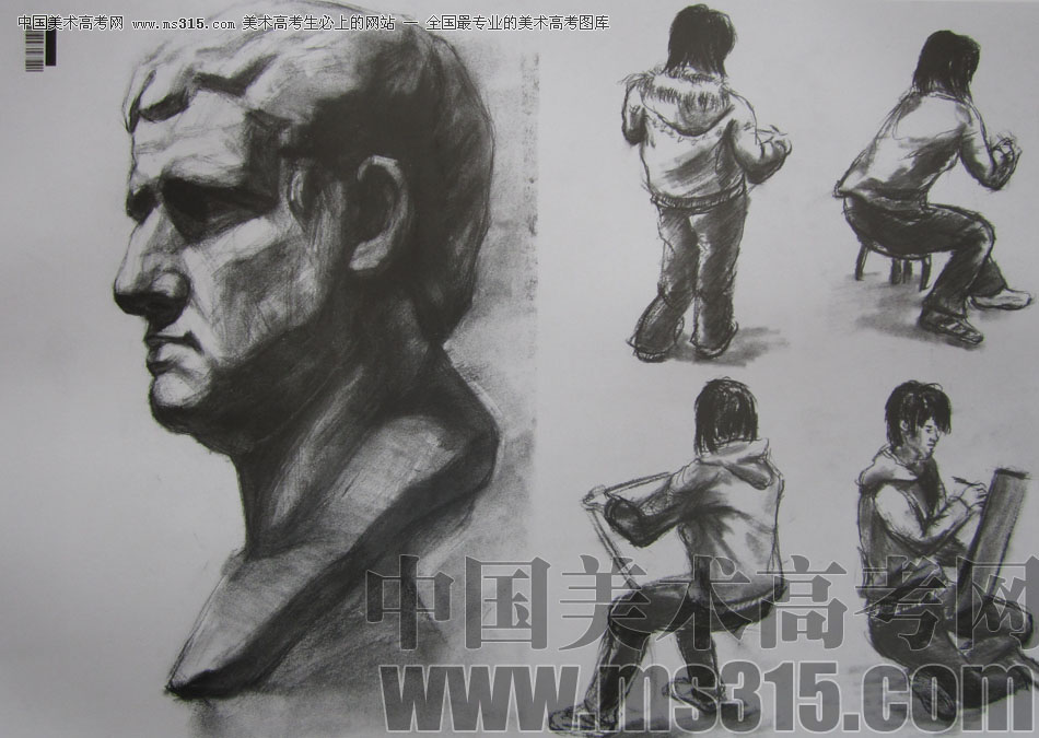 2009年中国美术学院设计类素描优秀试卷49