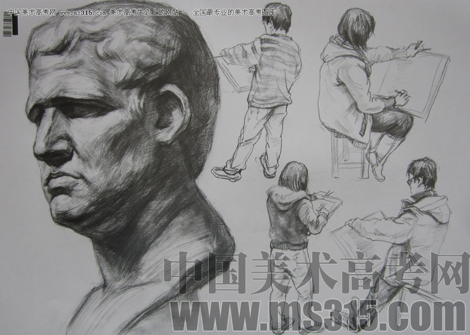 2009年中国美术学院设计类素描优秀试卷50