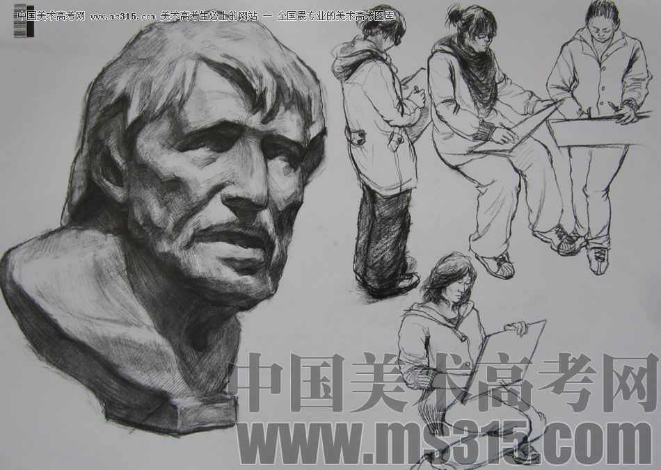 2009年中国美术学院设计类素描优秀试卷56