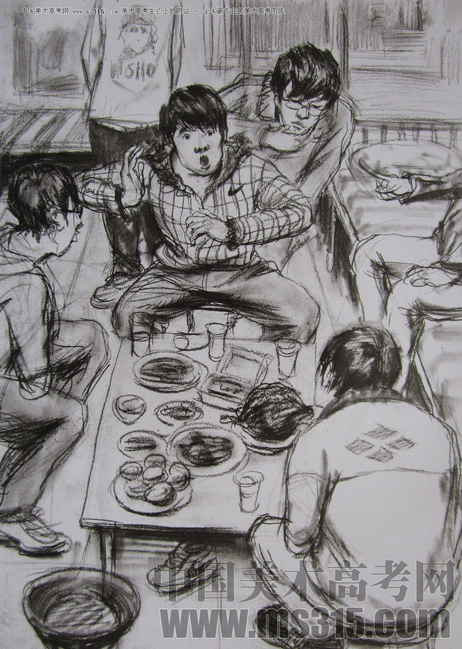 2010年清华大学美术学院速写高分试卷39（造型）