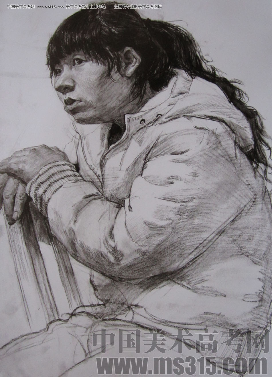 2010年清华大学美术学院素描高分试卷42（造型）