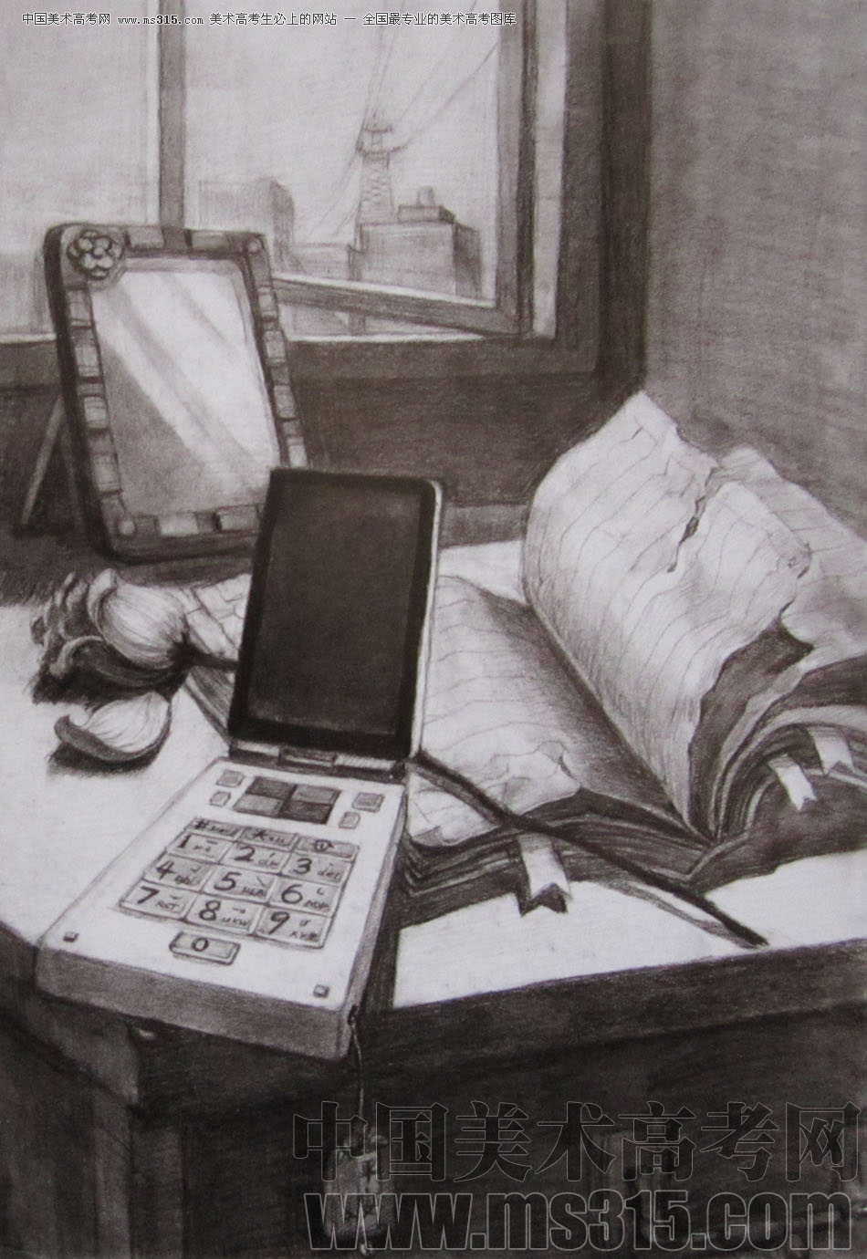 2010年清华大学美术学院素描高分试卷19（设计）