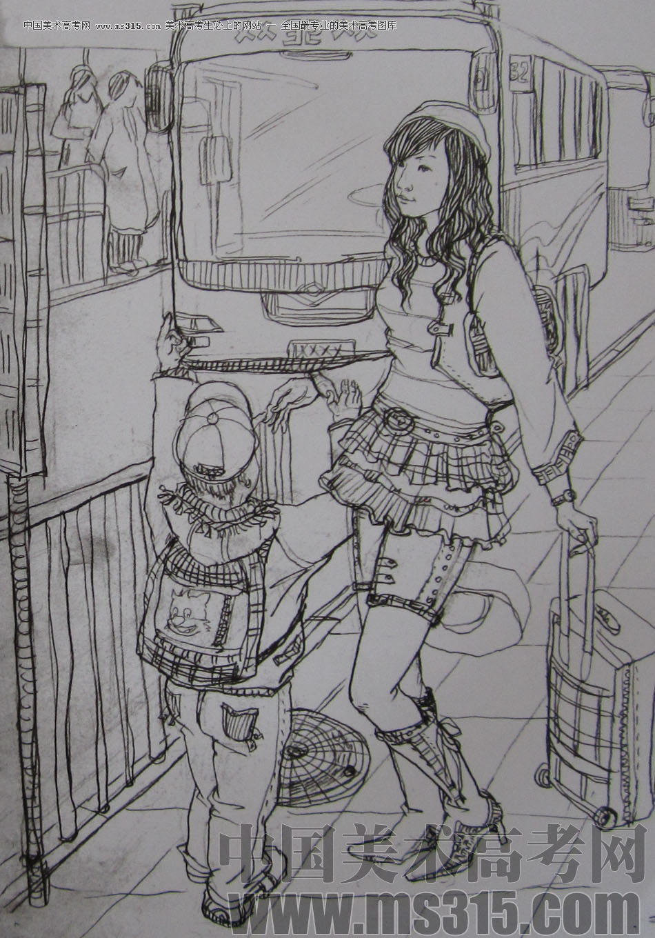 2010年清华大学美术学院速写高分试卷26（设计）