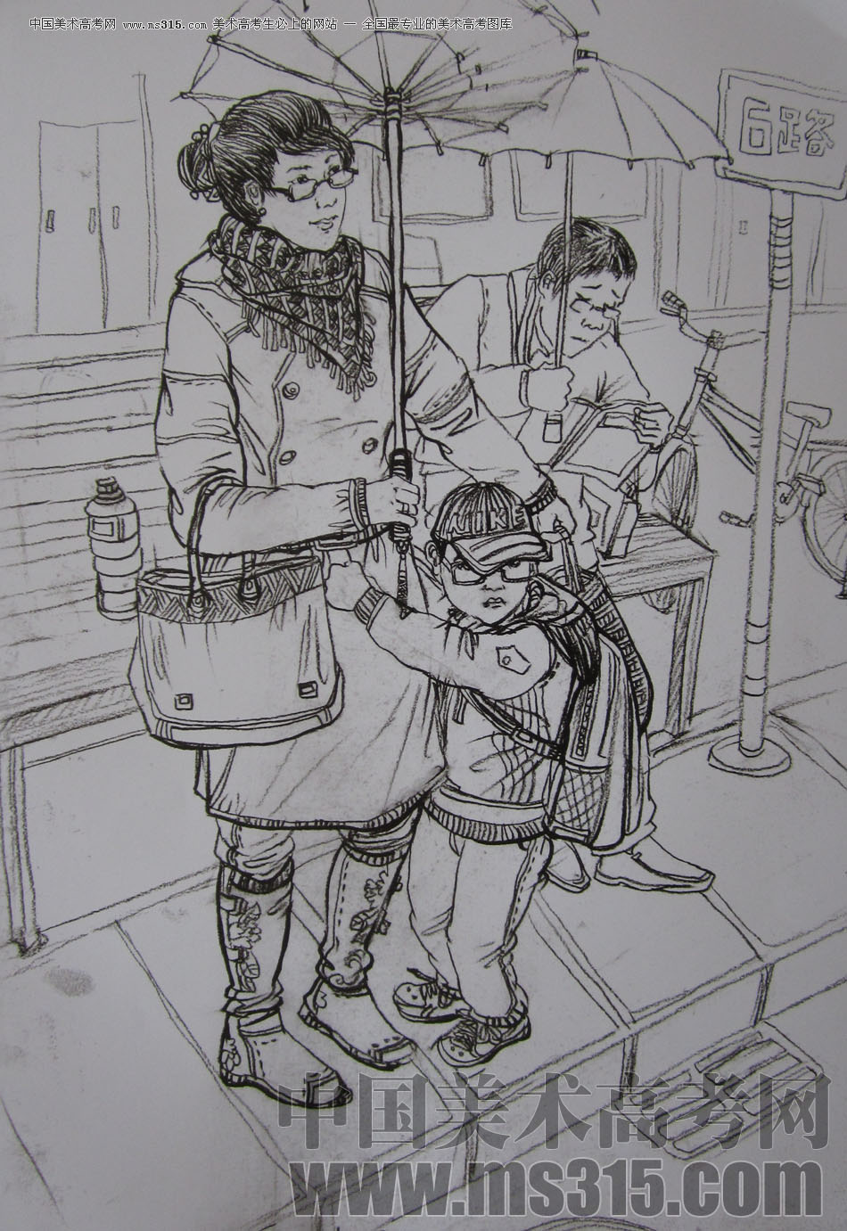 2010年清华大学美术学院速写高分试卷29（设计）