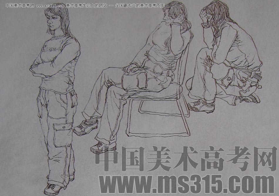 2010-2011年天津美术学院速写优秀试卷1（绘画、雕塑）