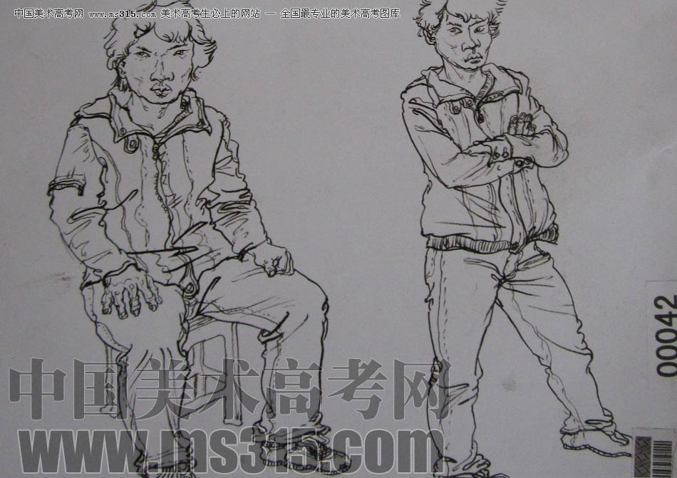 湖北美术学院2011年速写优秀试卷100