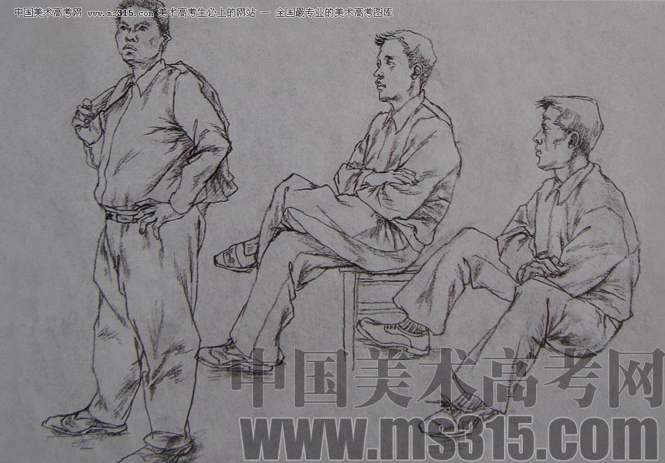 2010-2011年天津美术学院速写优秀试卷2（绘画、雕塑）