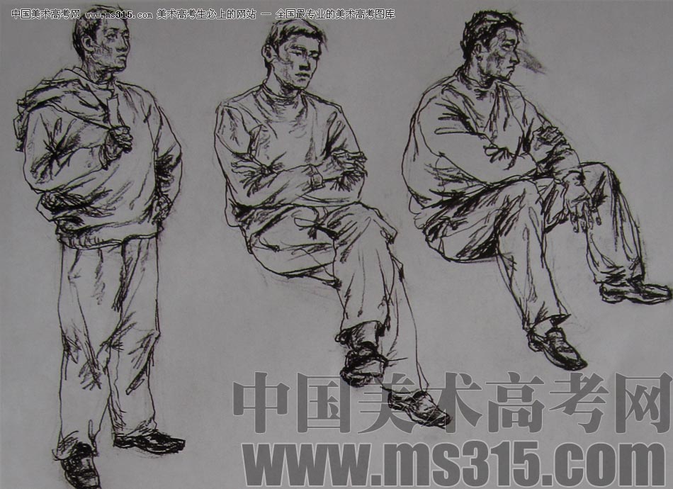 2010-2011年天津美术学院速写优秀试卷3（绘画、雕塑）