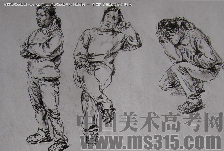 2010-2011年天津美术学院速写优秀试卷5（绘画、雕塑）