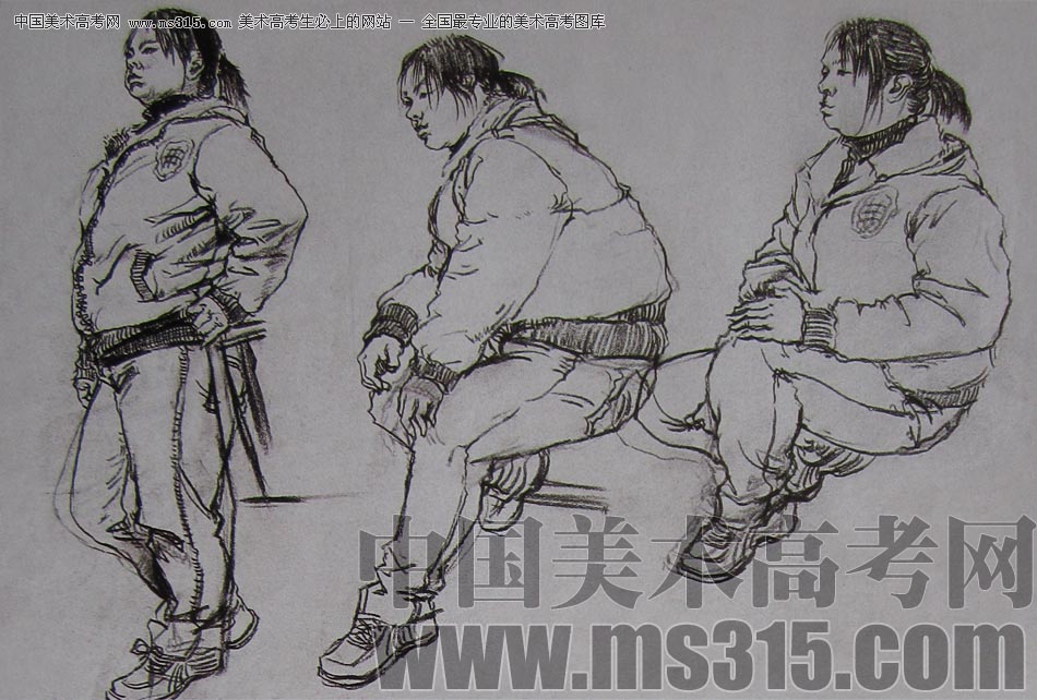 2010-2011年天津美术学院速写优秀试卷7（绘画、雕塑）