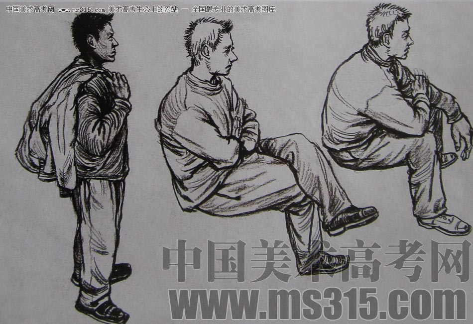 2010-2011年天津美术学院速写优秀试卷6（绘画、雕塑）