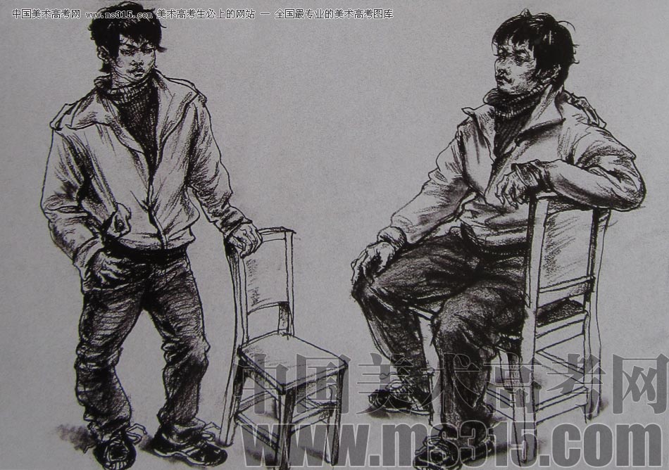 2010-2011年天津美术学院速写优秀试卷8（绘画、雕塑）
