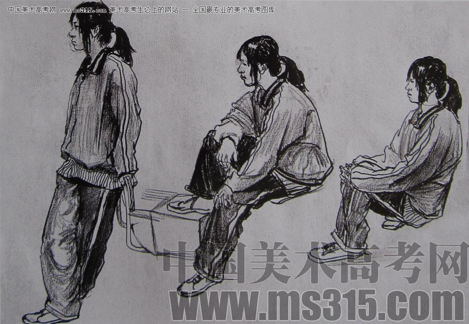 2010-2011年天津美术学院速写优秀试卷12（绘画、雕塑）