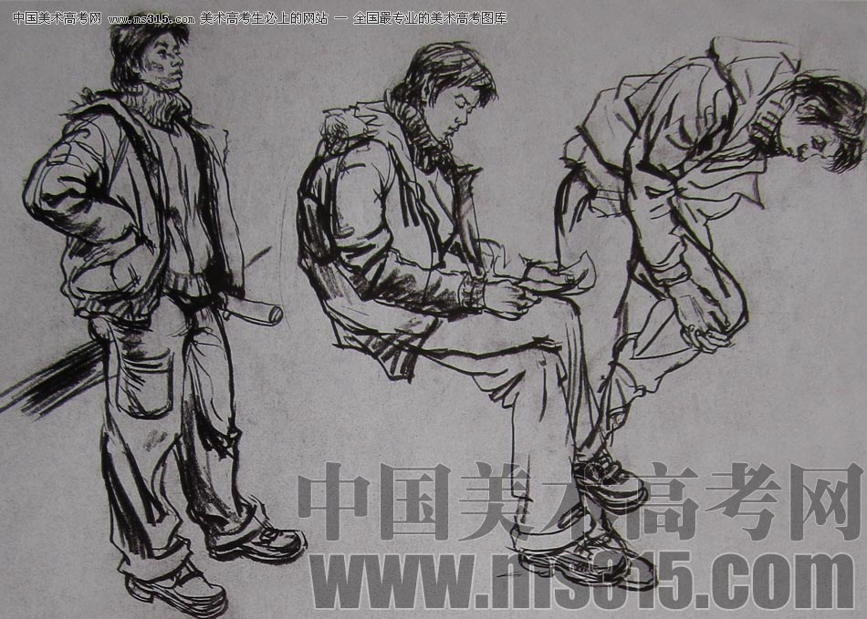 2010-2011年天津美术学院速写优秀试卷11（绘画、雕塑）