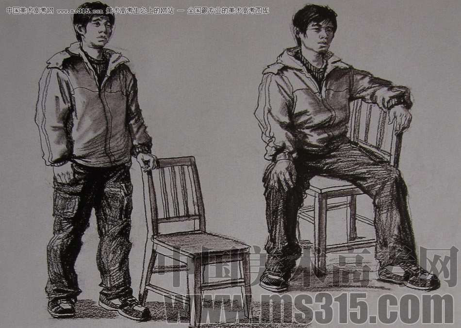 2010-2011年天津美术学院速写优秀试卷22（绘画、雕塑）