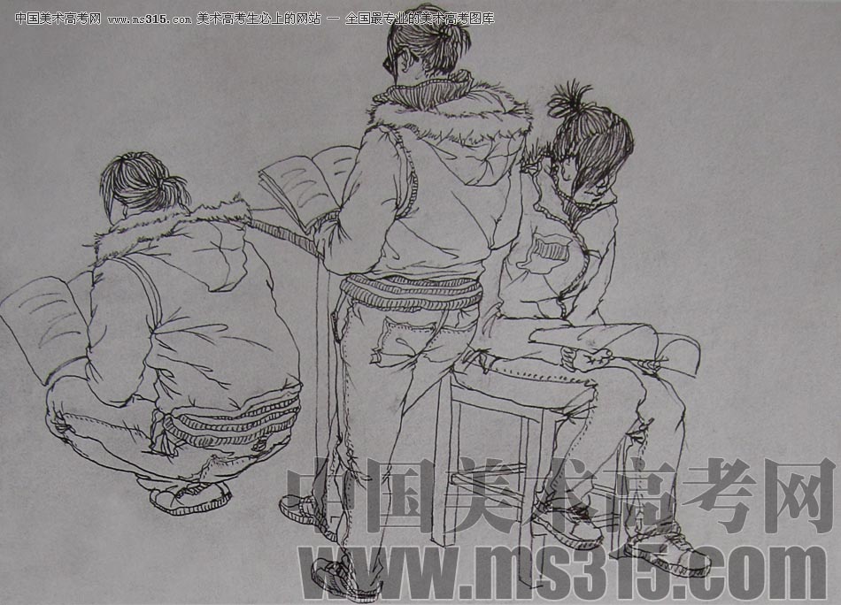 2010-2011年天津美术学院速写优秀试卷24（绘画、雕塑）