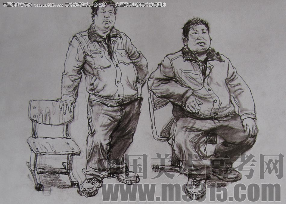 2010-2011年天津美术学院速写优秀试卷26（绘画、雕塑）