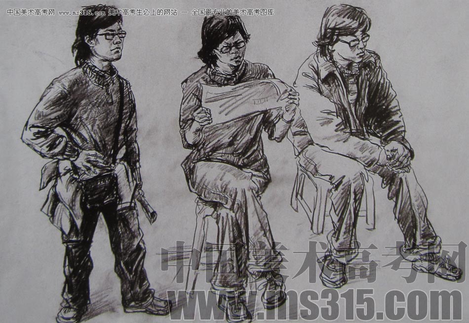 2010-2011年天津美术学院速写优秀试卷27（绘画、雕塑）