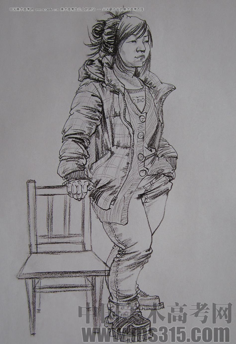 2010-2011年天津美术学院速写优秀试卷29（绘画、雕塑）