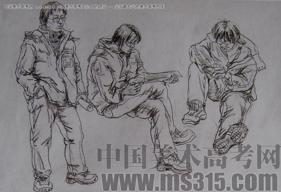 2010-2011年天津美术学院速写优秀试卷31（绘画、雕塑）