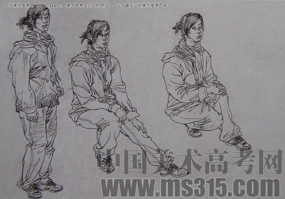 2010-2011年天津美术学院速写优秀试卷32（绘画、雕塑）