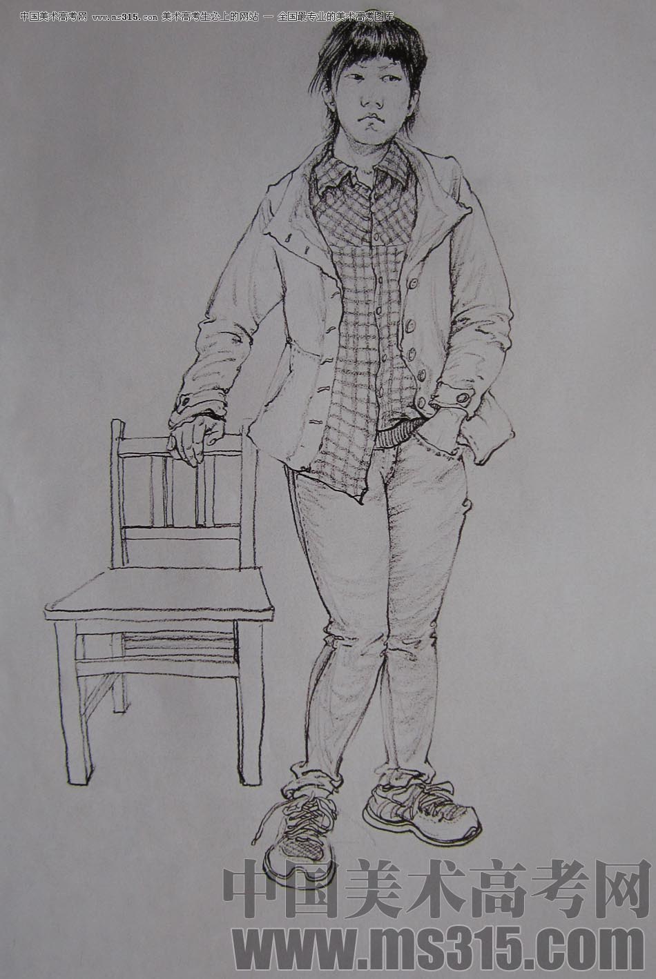 2010-2011年天津美术学院速写优秀试卷34（绘画、雕塑）