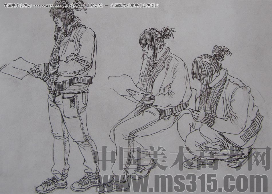 2010-2011年天津美术学院速写优秀试卷36（绘画、雕塑）
