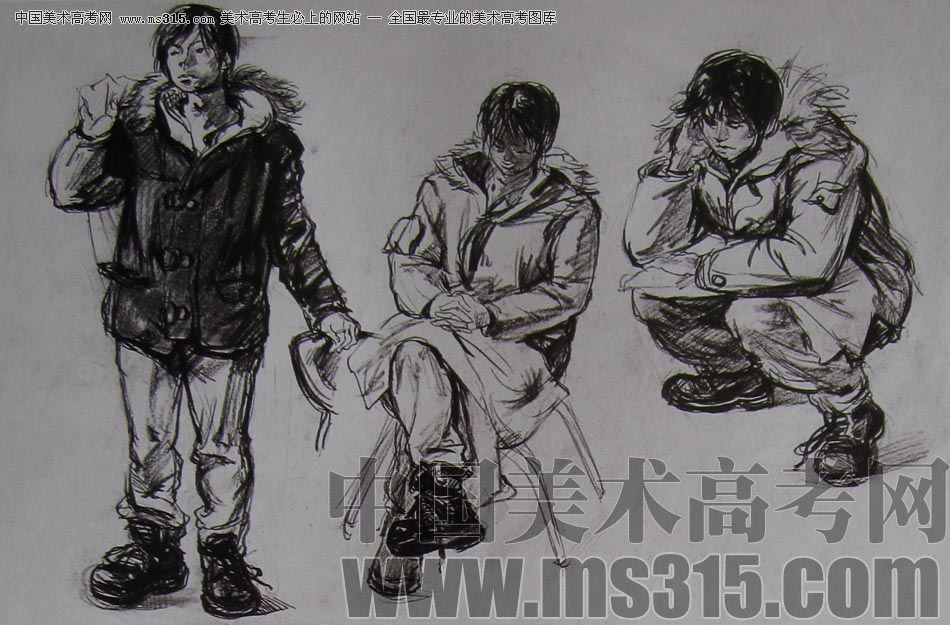 2010-2011年天津美术学院速写优秀试卷37（绘画、雕塑）