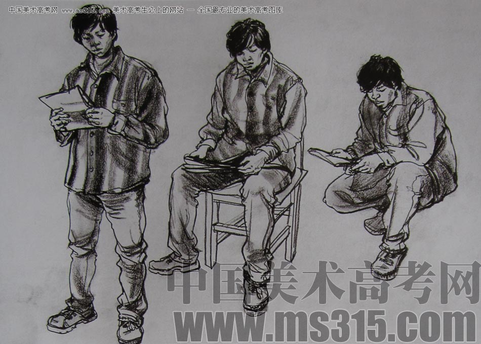 2010-2011年天津美术学院速写优秀试卷40（绘画、雕塑）