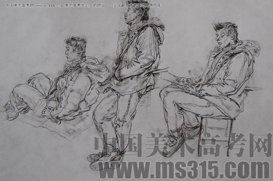 2010-2011年天津美术学院速写优秀试卷41（绘画、雕塑）