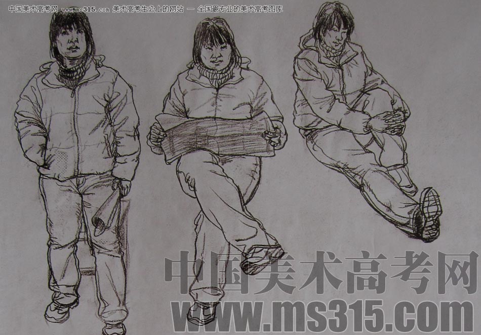2010-2011年天津美术学院速写优秀试卷46（绘画、雕塑）